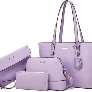 Women Fashion Handbags Wallet Tote Bag Shoulder Bag Top Handle Satchel Purse Set